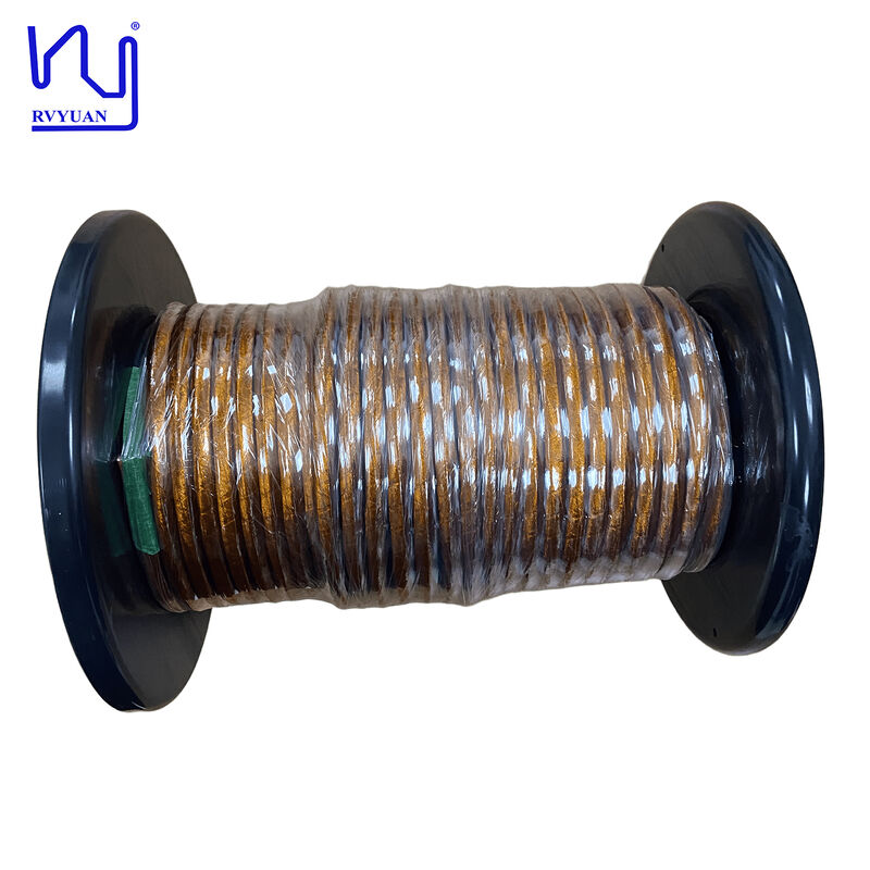 Square litz wire 7.4mm PI taped 0.071x6500 Litz Wire For Transformer